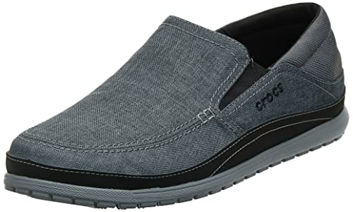 Crocs Men's Santa Cruz Playa Slip-on Loafer, Casual & Supportive Men's Loafer, Graphite/Light Grey, 7 M US